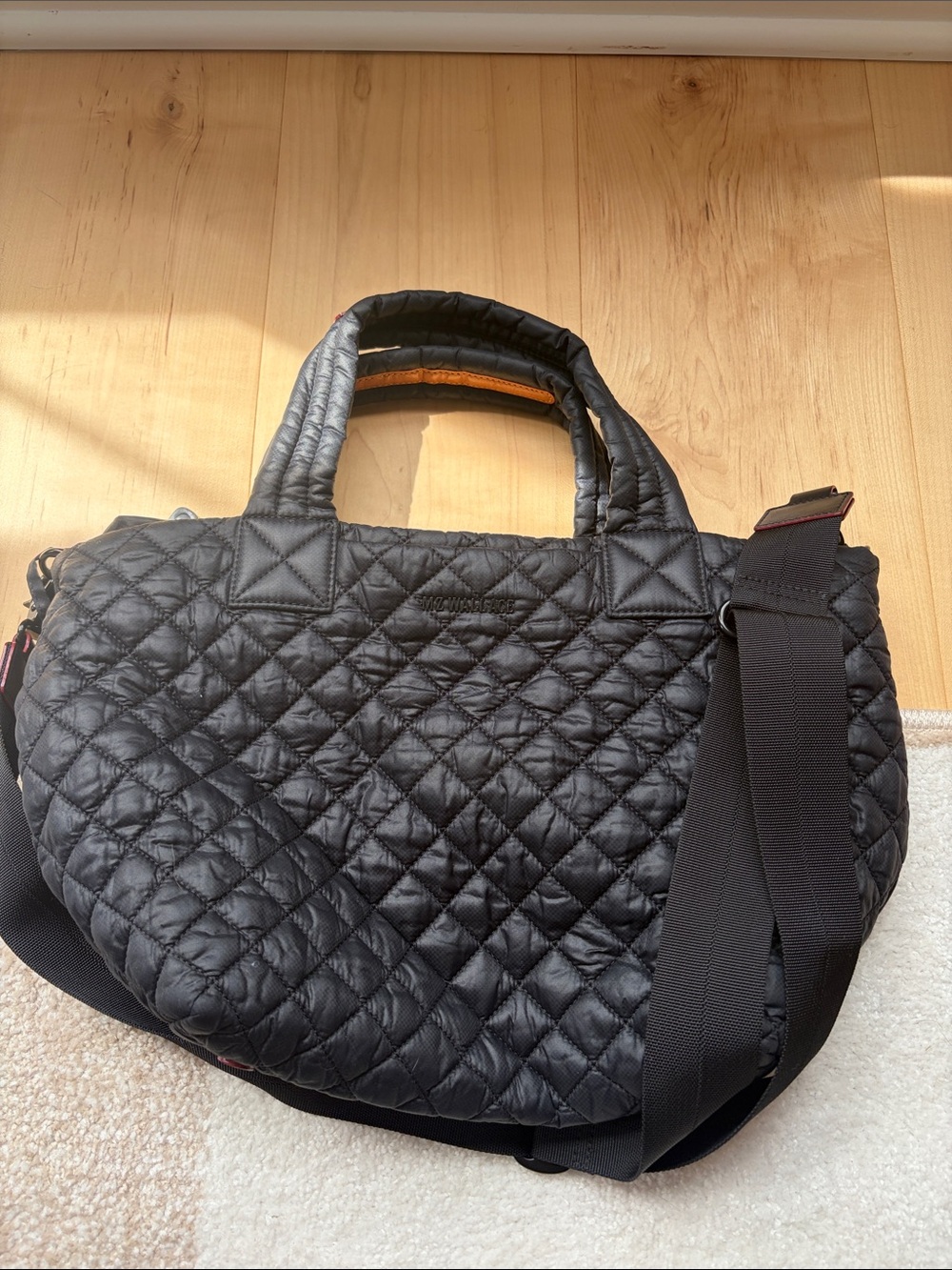 MZ Wallace Quilted Black Crossbody Tote